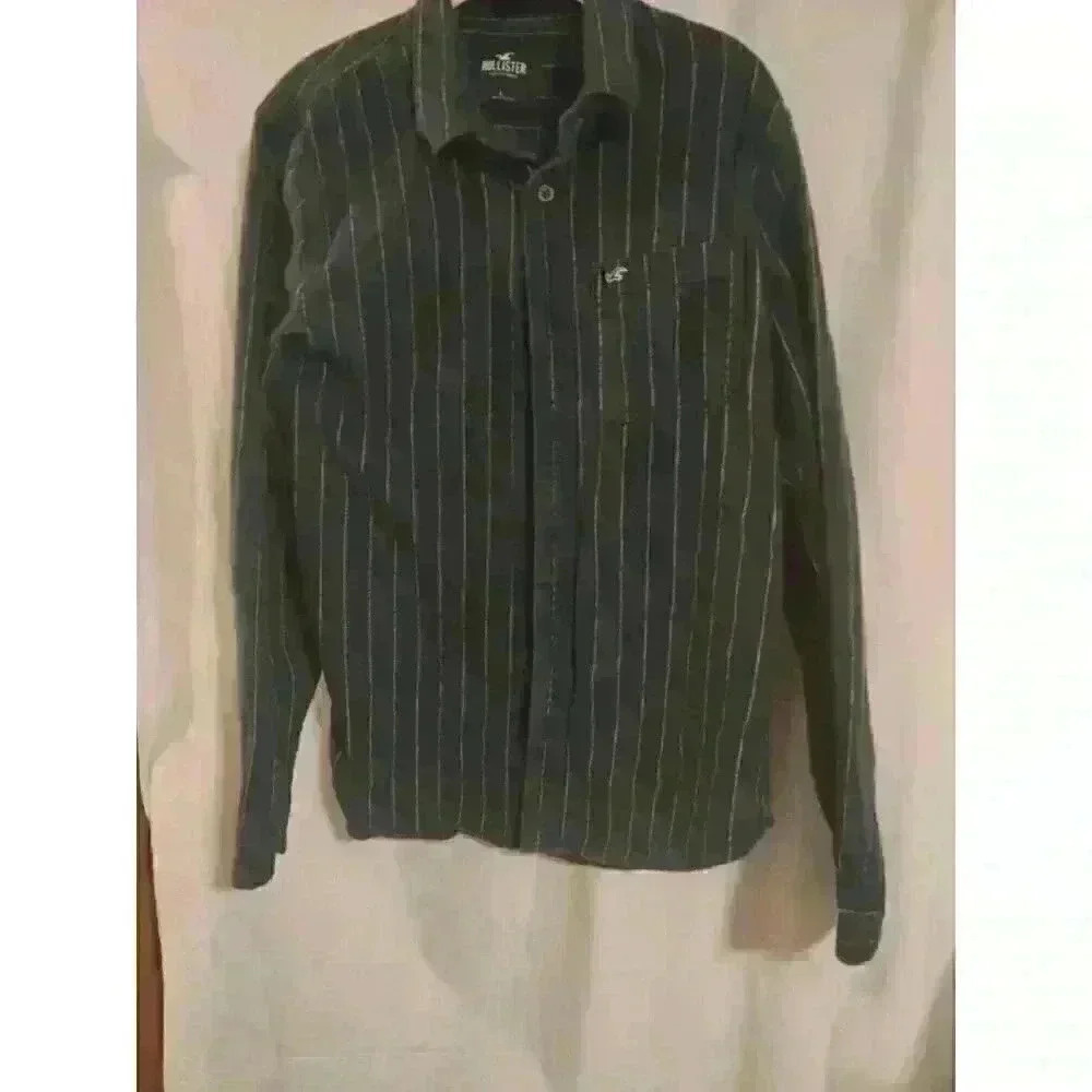 Hollister Navy Long Sleve Button Down Casual Mens Large